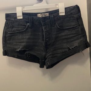 Free People Distressed Denim Shorts